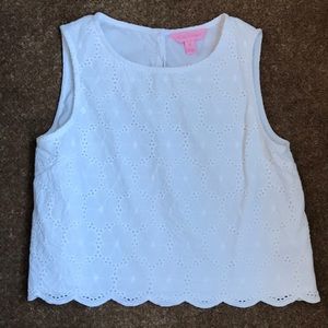 Lilly Pulitzer girls white Eyelet top